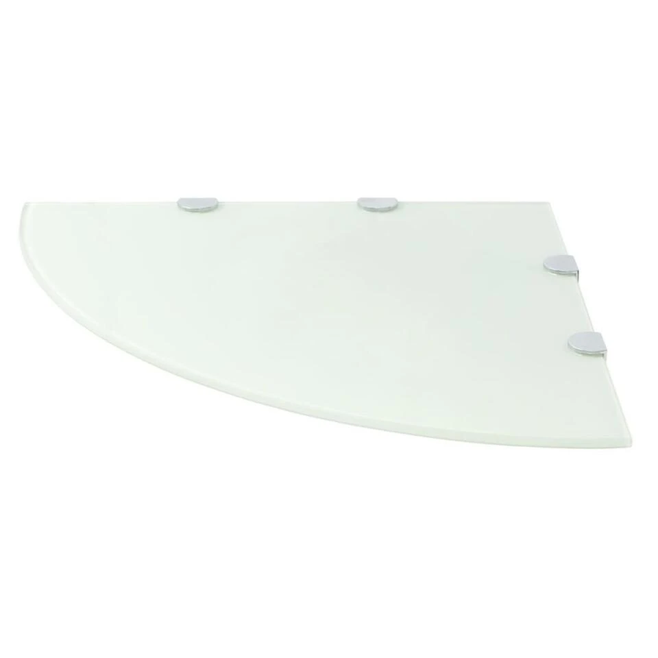 VidaXL Hoekschap Met Chromen Dragers Wit 45x45 Cm Glas 4 VidaXL Hoekschap Met Chromen Dragers Wit 45x45 Cm Glas - Afbeelding 2