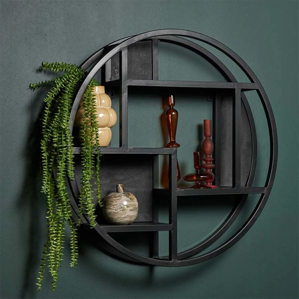 Furndea Orianna Wandrek Industrieel Rond Zwart - 16x75⌀cm 4 Furndea Orianna Wandrek Industrieel Rond Zwart - 16x75⌀cm - Afbeelding 2