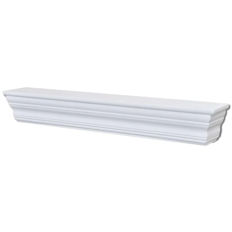 VidaXL Wandplanken Aaliyah 2 St Wit 5 VidaXL Wandplanken Aaliyah 2 St Wit - Afbeelding 3