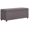 VidaXL Bankje Met Opbergvak 116 Cm Polyester Taupe -Opslag Meubelwinkel 1000005788