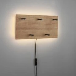 Trio Leuchten Kapstok Romy LED - 40 X 20 Cm - 5 Haken - Hout -Opslag Meubelwinkel 1000005898 0102
