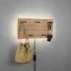 Trio Leuchten Kapstok Romy LED - 40 X 20 Cm - 5 Haken - Hout -Opslag Meubelwinkel 1000005898