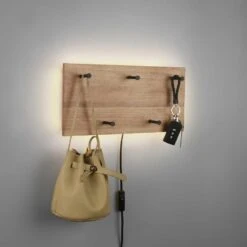 Trio Leuchten Kapstok Romy LED - 40 X 20 Cm - 5 Haken - Hout