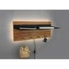 Trio Leuchten Kapstok Romy LED - 75 X 30 Cm - 4 Haken + Plank - Hout -Opslag Meubelwinkel 1000005899