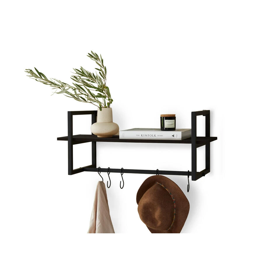 Lifa Living Victor Wandkapstok Zwart 5 Lifa Living Victor Wandkapstok Zwart - Afbeelding 3