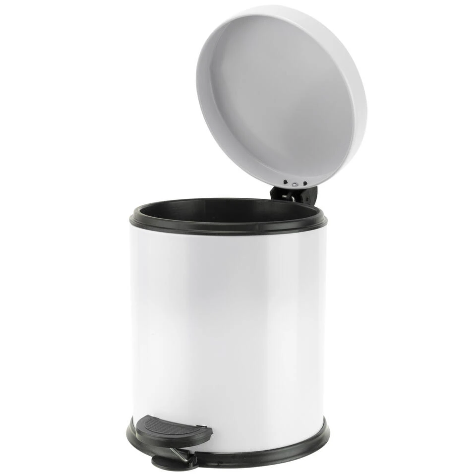 Cosy & Trendy Pedaalemmer - Wit - RVS - 3 L - 19 X 24 Cm 4 Cosy & Trendy Pedaalemmer - Wit - RVS - 3 L - 19 X 24 Cm - Afbeelding 2