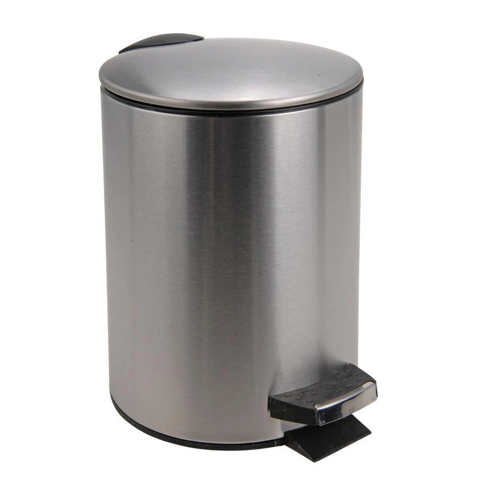 Merkloos Pedaalemmer - RVS - Mat - 3 L - 23 Cm 3 Merkloos Pedaalemmer - RVS - Mat - 3 L - 23 Cm