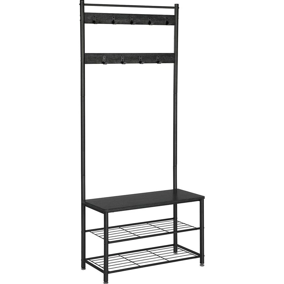O'DADDY® Kapstok Staand - Schoenenrek - 9 Haken - 70x32x175 - Darkgrey 3 O'DADDY® Kapstok Staand - Schoenenrek - 9 Haken - 70x32x175 - Darkgrey