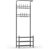 O'DADDY® Kapstok Staand - Schoenenrek - 18 Haken - 66x30x190cm - Zwart