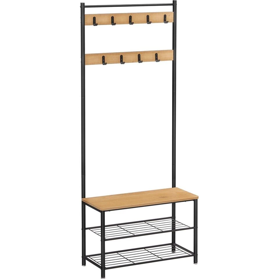 O'DADDY® Kapstok Staand - Schoenenrek - 9 Haken - 70x32x175 Mangohout 3 O'DADDY® Kapstok Staand - Schoenenrek - 9 Haken - 70x32x175 Mangohout