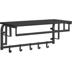 O'DADDY® Wandkapstok – Kapstok Met 5 Haken - 66x30x27cm - Donkergrijs