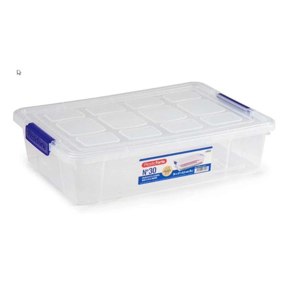 Opslagbak/organizer Met Deksel 5 Liter Transparant 3 Opslagbak/organizer Met Deksel 5 Liter Transparant