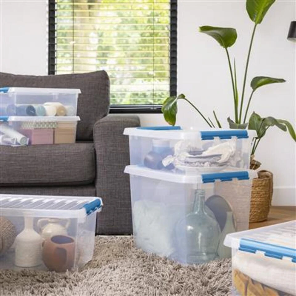 Q-line Opbergbox 36L Transparant Blauw 5 Q-line Opbergbox 36L Transparant Blauw - Afbeelding 3