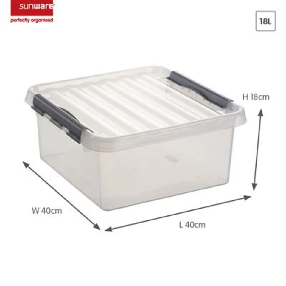 Q-line Opbergbox 26L Transparant Metaal 4 Q-line Opbergbox 26L Transparant Metaal - Afbeelding 2