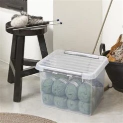 Q-line Opbergbox 26L Transparant Metaal 7 Q-line Opbergbox 26L Transparant Metaal -Opslag Meubelwinkel 1000014048 0102