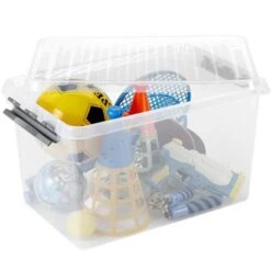 Q-line Opbergbox 62L Transparant Metaal -Opslag Meubelwinkel 1000014051 0102