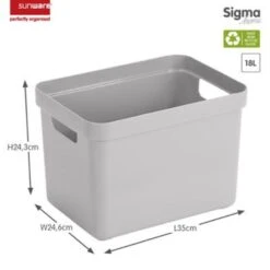 Sigma Home Opbergbox 18L Grijs -Opslag Meubelwinkel 1000014069 0101