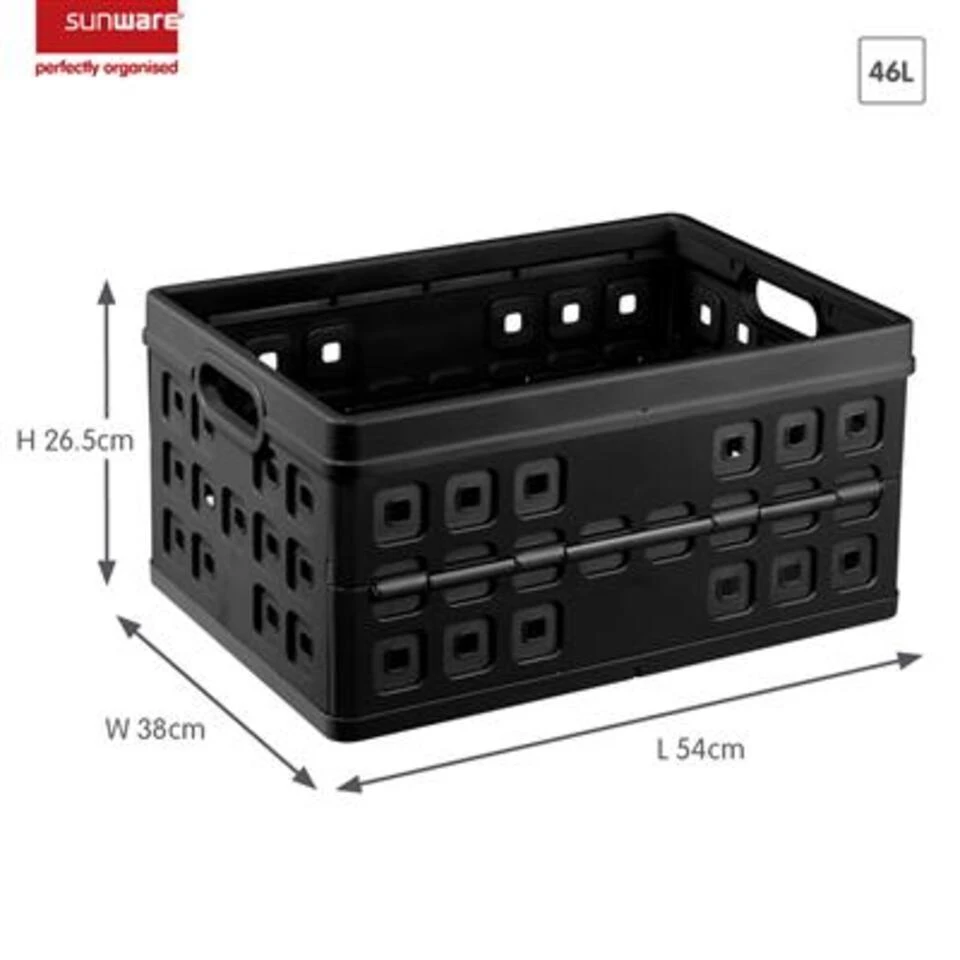 Square Vouwkrat 46L Zwart 4 Square Vouwkrat 46L Zwart - Afbeelding 2