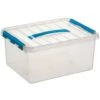 Q-line Opbergbox 15L Transparant Blauw 2 Q-line Opbergbox 15L Transparant Blauw -Opslag Meubelwinkel 1000014107
