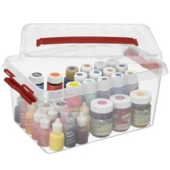 Q-line Opbergbox 6L Transparant Rood -Opslag Meubelwinkel 1000014140 0102