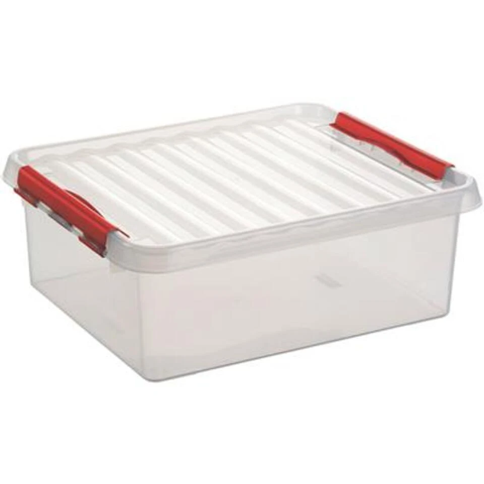 Q-line Opbergbox 25L Transparant Rood 3 Q-line Opbergbox 25L Transparant Rood