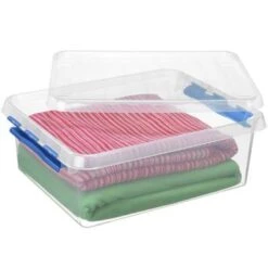 Q-line Opbergbox 25L Transparant Blauw 7 Q-line Opbergbox 25L Transparant Blauw -Opslag Meubelwinkel 1000014154 0102