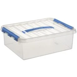 Q-line Opbergbox 10L Transparant Blauw