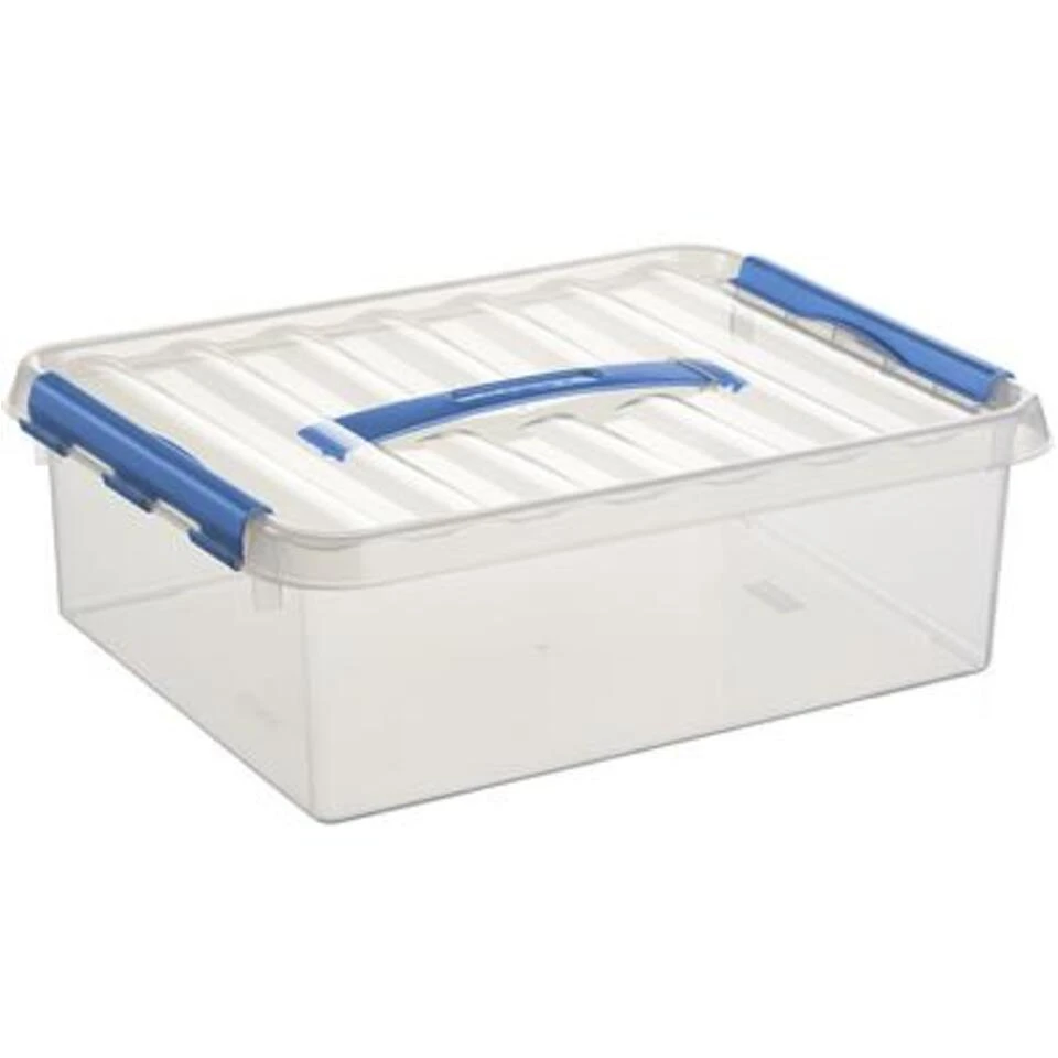 Q-line Opbergbox 10L Transparant Blauw 3 Q-line Opbergbox 10L Transparant Blauw