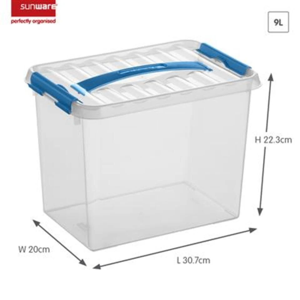 Q-line Opbergbox 9L Transparant Blauw 4 Q-line Opbergbox 9L Transparant Blauw - Afbeelding 2