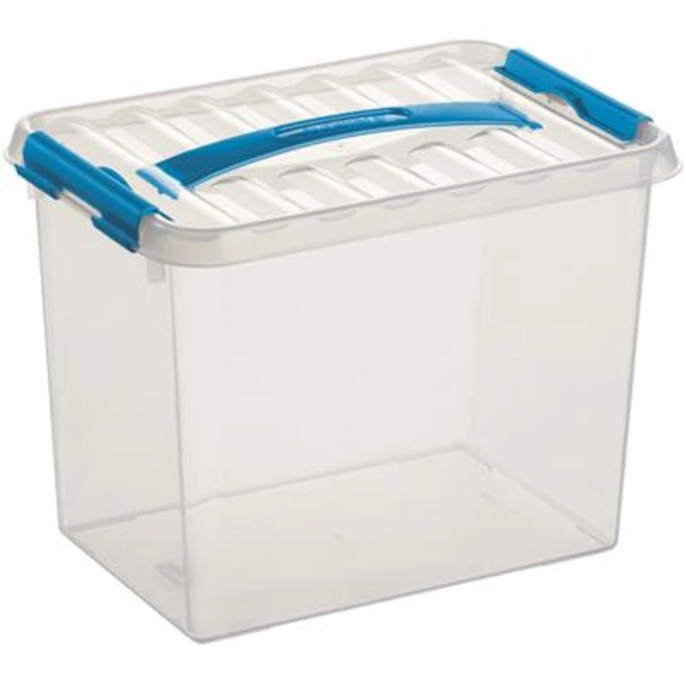 Q-line Opbergbox 9L Transparant Blauw 3 Q-line Opbergbox 9L Transparant Blauw
