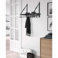Bijnen Kapstok GRAPHITE - 27 X49 Cm - Antraciet -Opslag Meubelwinkel 1000016537 0102
