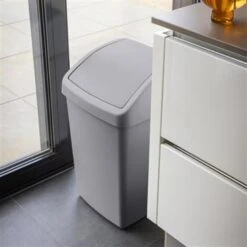 Delta Prullenbak Met Swingdeksel 50L Grijs -Opslag Meubelwinkel 1000017817 0102