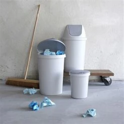 Twinga Prullenbak Met Klepdeksel 45L Grijs -Opslag Meubelwinkel 1000017826 0101