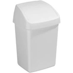 Delta Prullenbak Met Swingdeksel 10L Wit