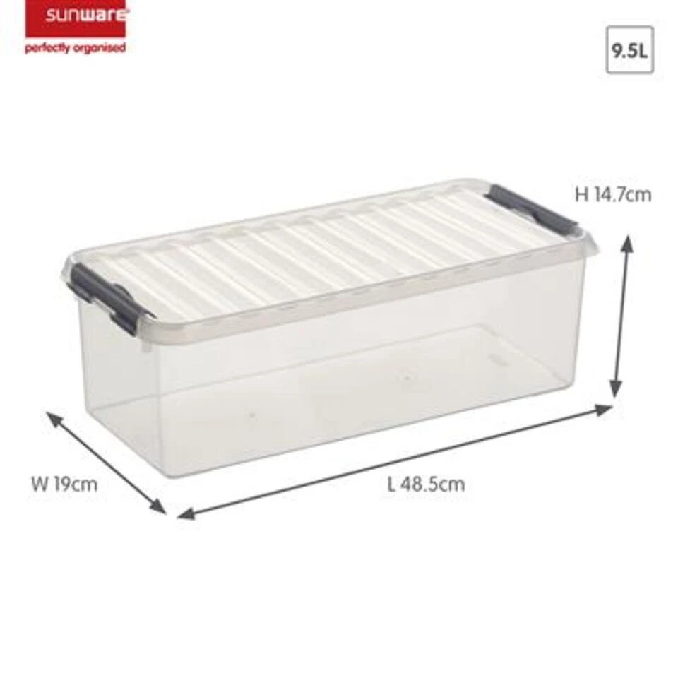 Q-line Opbergbox 9,5L Transparant Metaal 4 Q-line Opbergbox 9,5L Transparant Metaal - Afbeelding 2