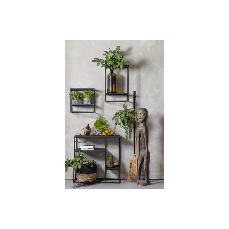 WOOOD Wandrek Verticaal Buiten Febe - Metaal - Zwart - 60x40x20 5 WOOOD Wandrek Verticaal Buiten Febe - Metaal - Zwart - 60x40x20 - Afbeelding 3