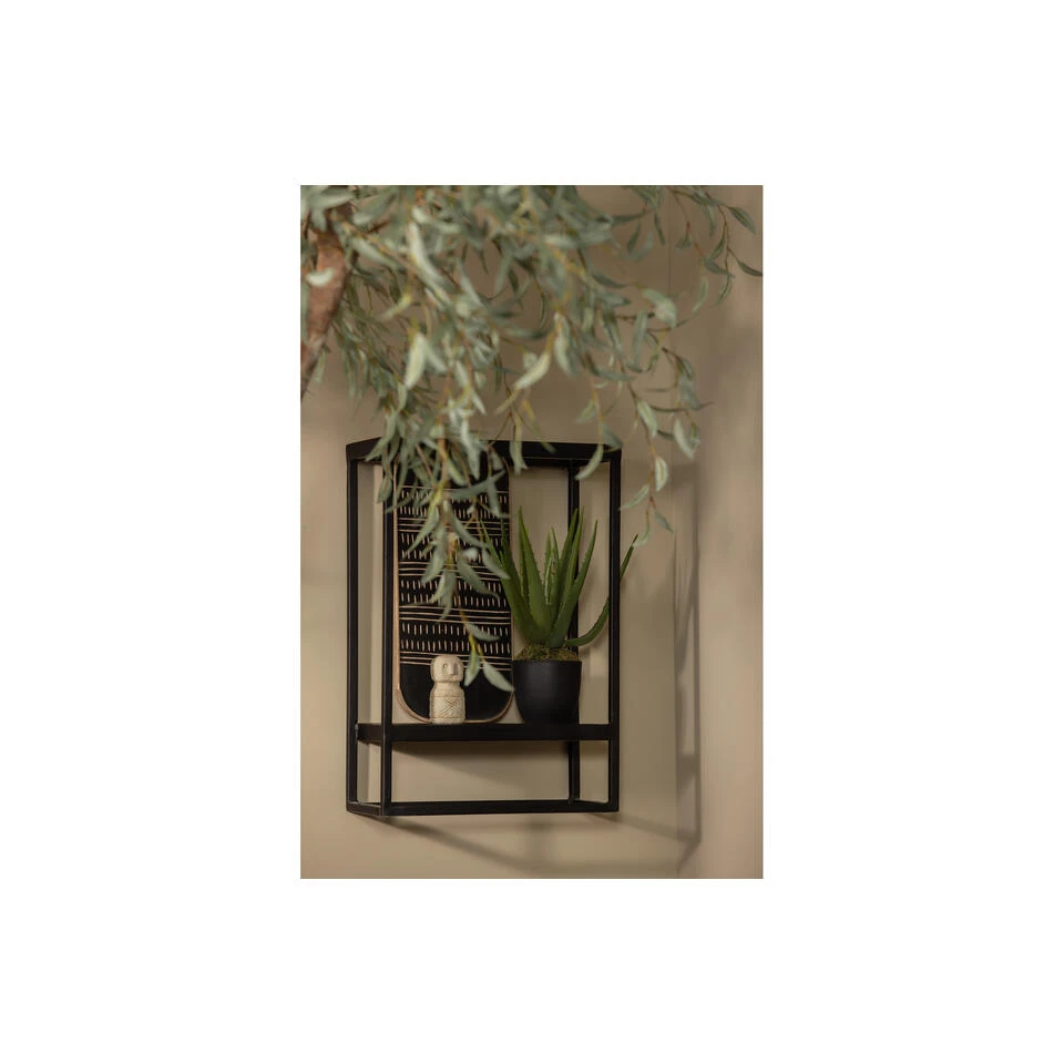 WOOOD Wandrek Verticaal Buiten Febe - Metaal - Zwart - 60x40x20 6 WOOOD Wandrek Verticaal Buiten Febe - Metaal - Zwart - 60x40x20 - Afbeelding 4