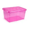 Forte Plastics Opberger - Met Deksel - Roze - 60 L - 63 X 46 X 32 Cm 1 Forte Plastics Opberger - Met Deksel - Roze - 60 L - 63 X 46 X 32 Cm -Opslag Meubelwinkel 1000021221