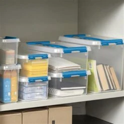 Q-line Opbergbox 2L Transparant Blauw 9 Q-line Opbergbox 2L Transparant Blauw -Opslag Meubelwinkel 1000022303 0102