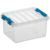Q-line Opbergbox 2L Transparant Blauw -Opslag Meubelwinkel 1000022303