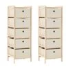 VidaXL Opbergrekken Met 5 Stoffen Manden 2 St Cederhout Beige -Opslag Meubelwinkel 1000026881