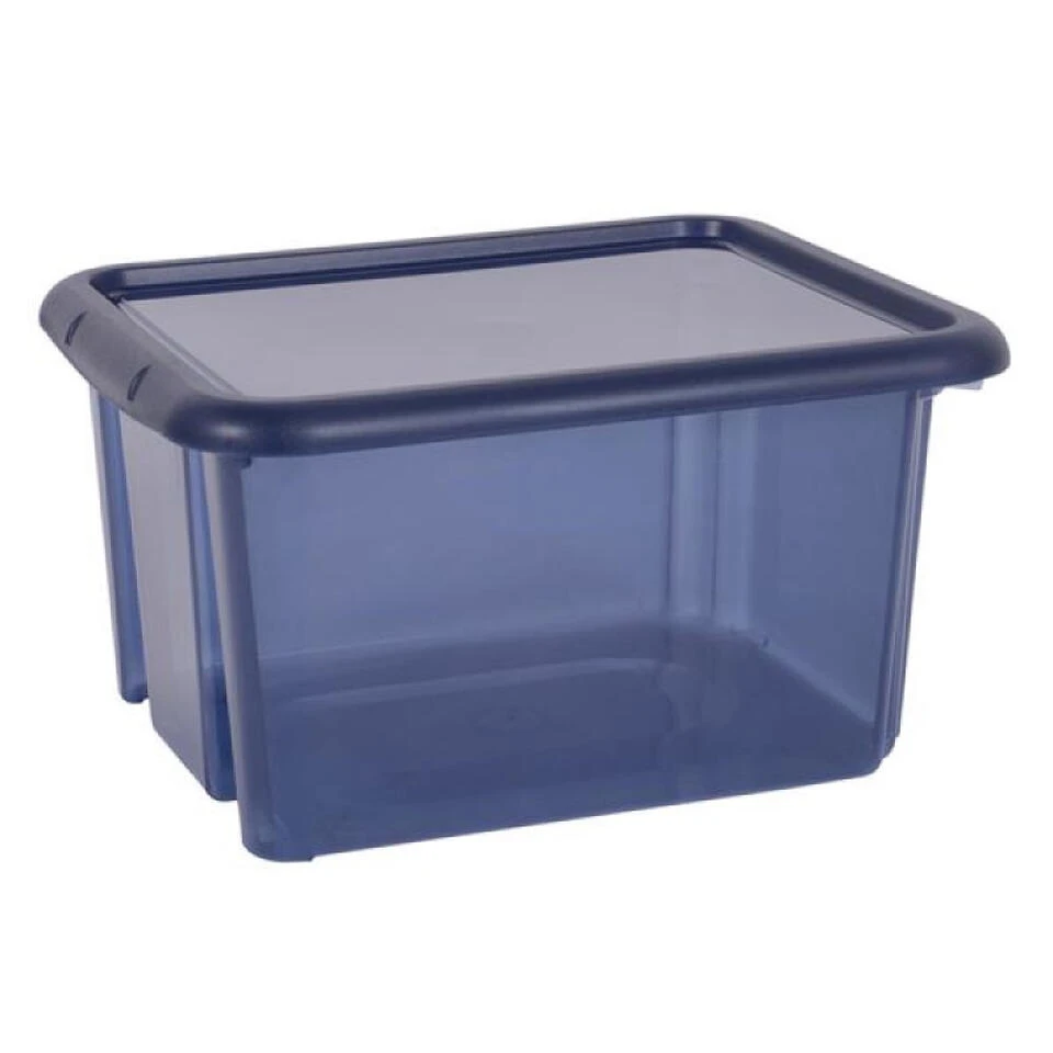 EDA Opbergbox - Donkerblauw - Stapelbaar - L44 X B36 X H25 Cm 3 EDA Opbergbox - Donkerblauw - Stapelbaar - L44 X B36 X H25 Cm