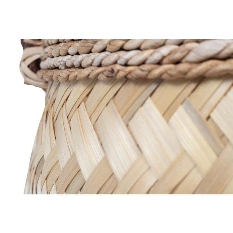 Giga Meubel Basket Naturel - 46x46x35cm - Bamboo 4 Giga Meubel Basket Naturel - 46x46x35cm - Bamboo - Afbeelding 2