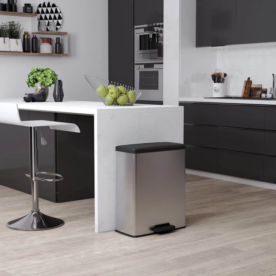 Curver Decobin Prullenbak - 65L - Rechthoekig - Zilver Metallic 5 Curver Decobin Prullenbak - 65L - Rechthoekig - Zilver Metallic - Afbeelding 3