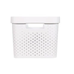 Curver Infinity Recycled Dots Opbergbox - 17L - 3 Stuks - Wit -Opslag Meubelwinkel 1000031546 0102