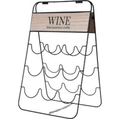 Excellent Houseware Wijnrek - Metaal - Voor 9 Flessen - 30 X 49 Cm