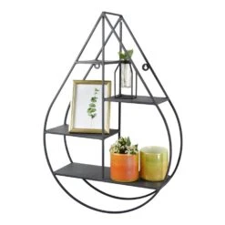 LOFT42 Wally Wandrek Druppel - Metaal - Mat Zwart - 50x70x15 -Opslag Meubelwinkel 1000032491 0101