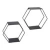 LOFT42 Hexagon Set Van 2 Wandboxen Zeshoek - Zwart - 41x36x15 -Opslag Meubelwinkel 1000032493