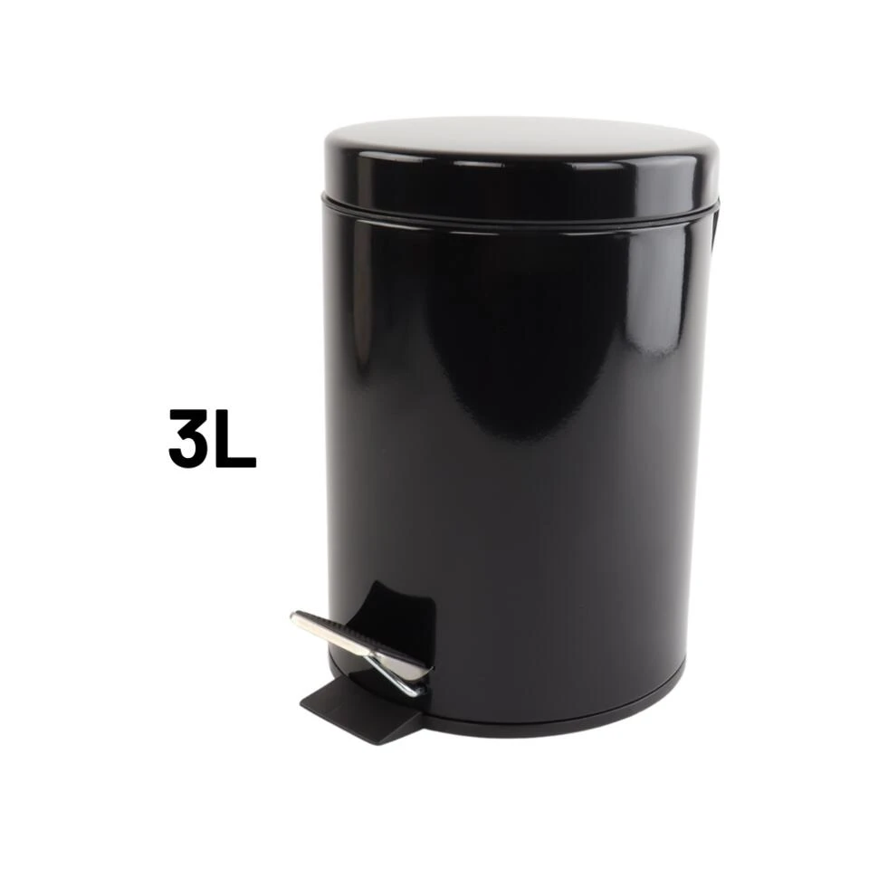 Orange85 Pedaalemmer Prullenbak Badkamer Zwart 17x17x24,5 Cm 3 Liter Metaal 6 Orange85 Pedaalemmer Prullenbak Badkamer Zwart 17x17x24,5 Cm 3 Liter Metaal - Afbeelding 4