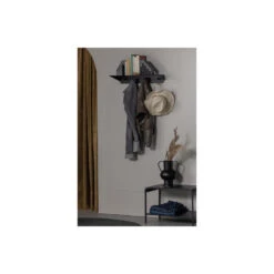 WOOOD Kenan Kapstok 4 Haken - Metaal - Zwart - 10x60x30 -Opslag Meubelwinkel 1000033715 0102